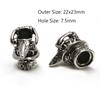 2 Stück Totenkopf Krieger Helm Abstandshalter Perlen Anhänger Haarzopf Dreadlock Bartperlen Paracord Seil Messerperlen für Armband DIY Schmuck