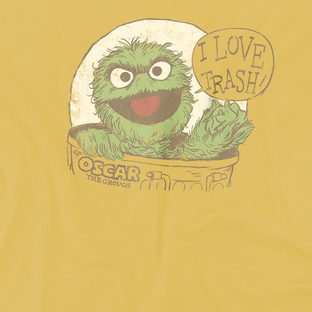 Sesame Street Unisex Adult I Love Trash T-Shirt