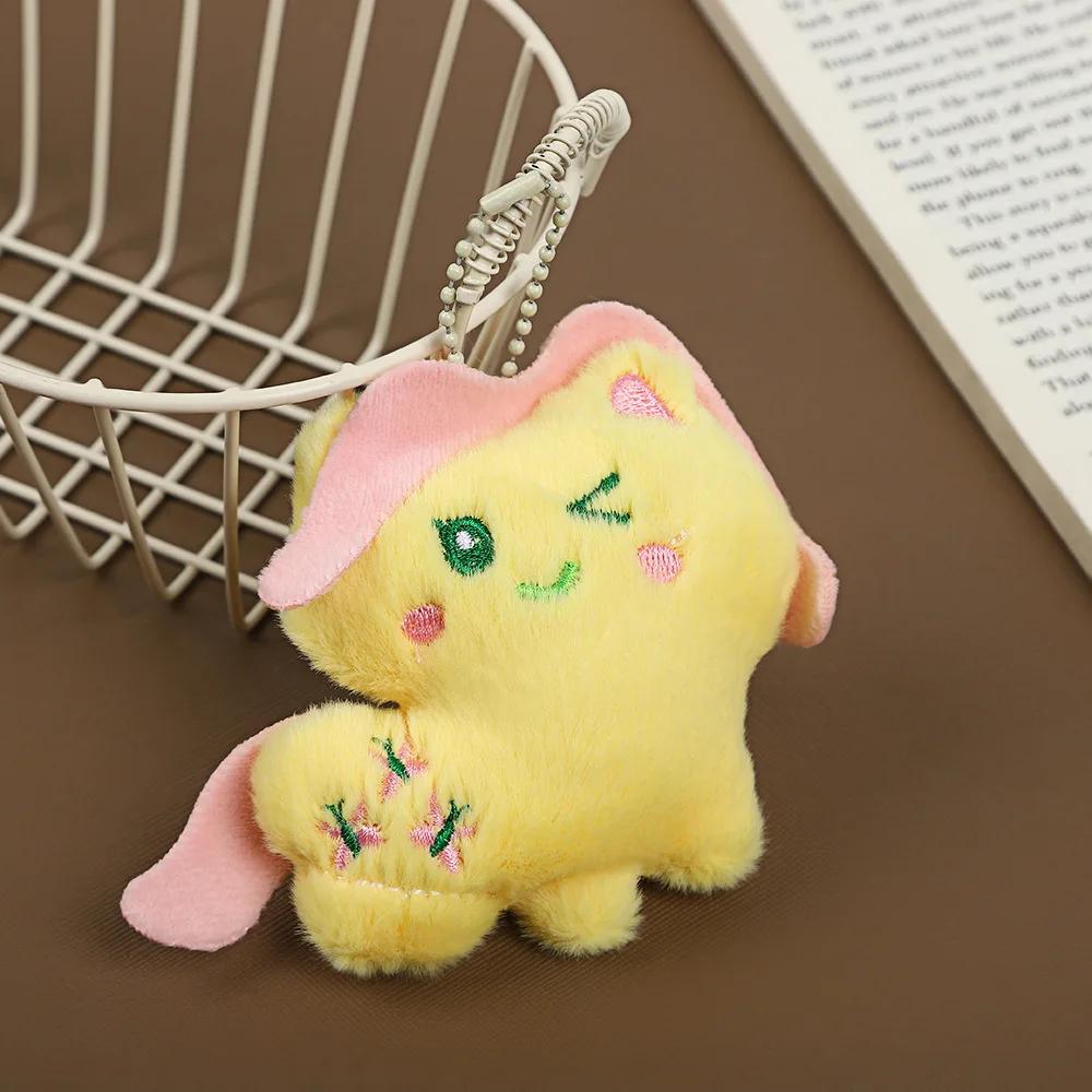 My Little Pony Keychain Mini Plush Toy Twilight Sparkle Pinkie PieRarity Fluttershy Applejack Rainbow Keychain Doll For Children