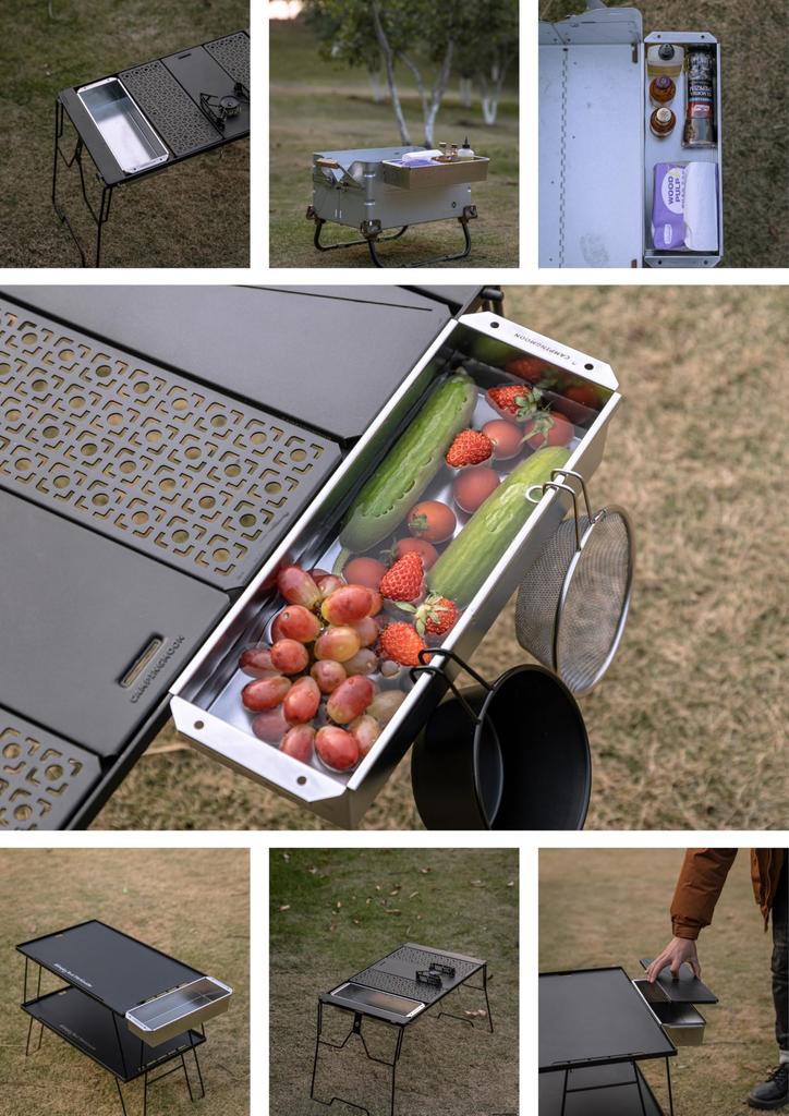 CAMPING MOON IGT Stainless Steel Box, Shallow, 2L, Half Unit, Made of 304 Stainless Steel, CK-11