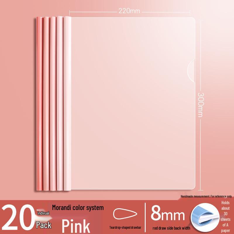 A4 Gradient Morandi Color Transparent Folder - Durable Clip for Exam Papers and Documents