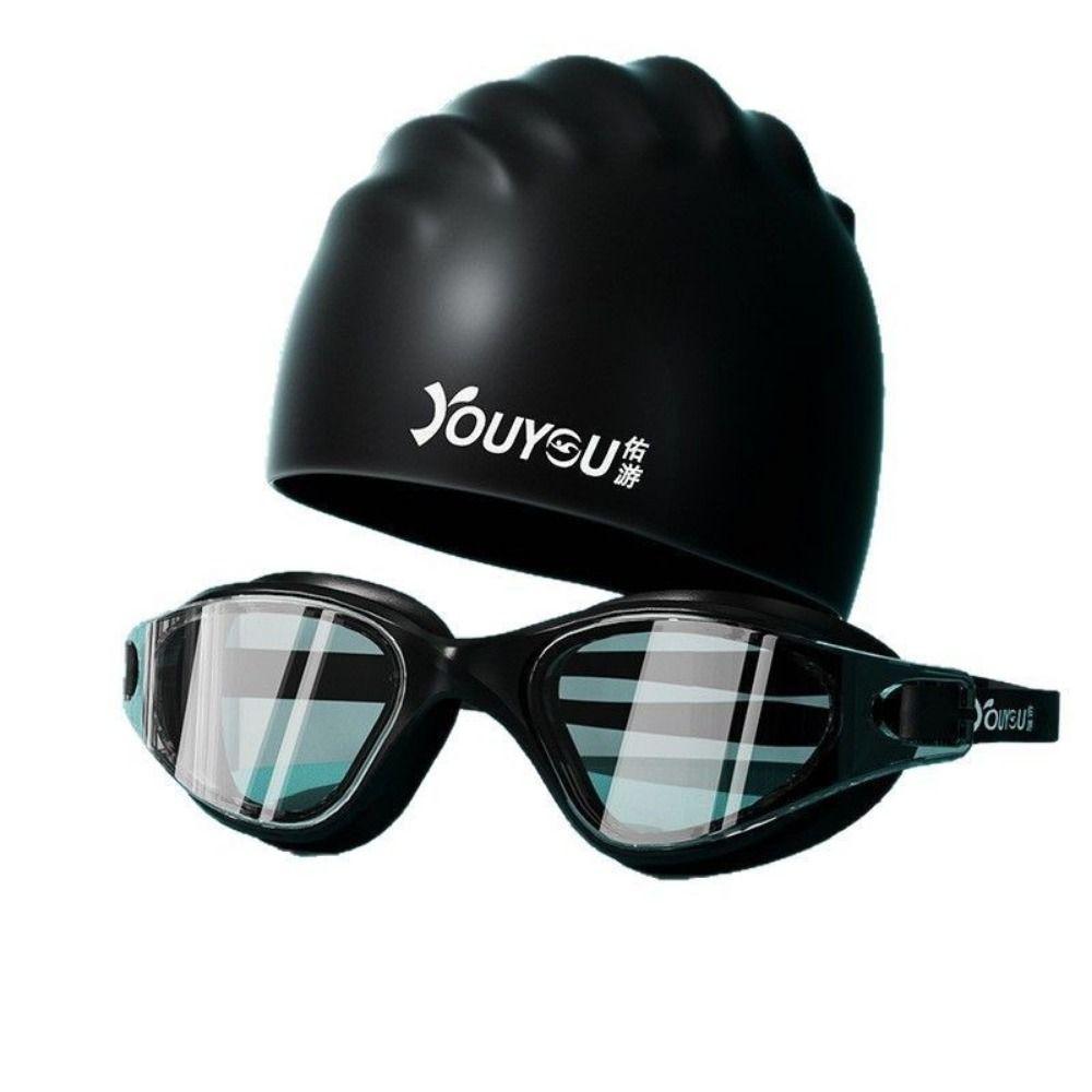 with Nose Clip Adult Swimming Goggles Set Anti-fog Diving Eyewear  Water Sports