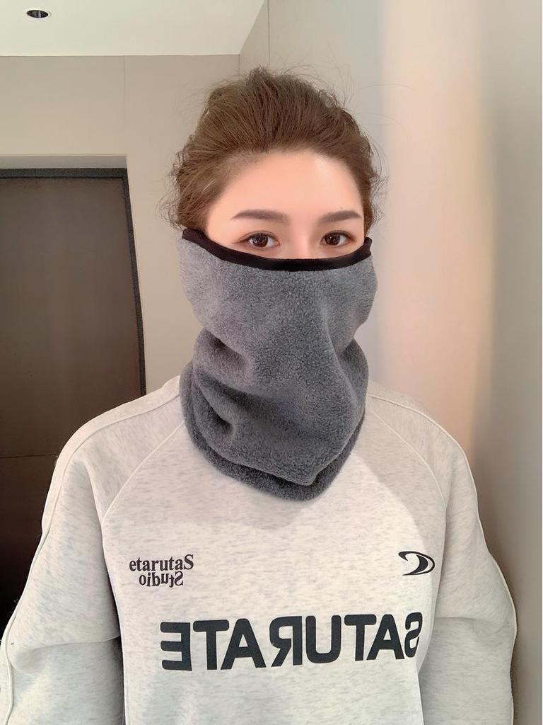 Wavy Fleece Striped Cycling Veil: Windproof, Cold-Proof Mask for Autumn & Winter