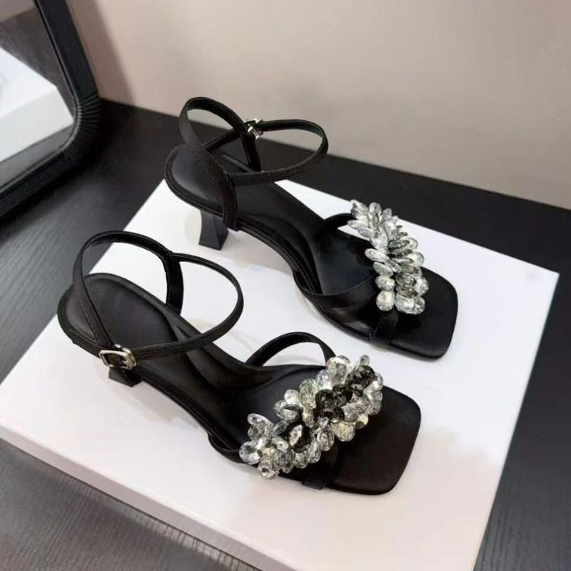 Fashion Luxury Rhinestone Transparent Platform Sandals Women Open Toe Summer Fashion Slingback Party Dress Shoes Crystal Bow High Heels