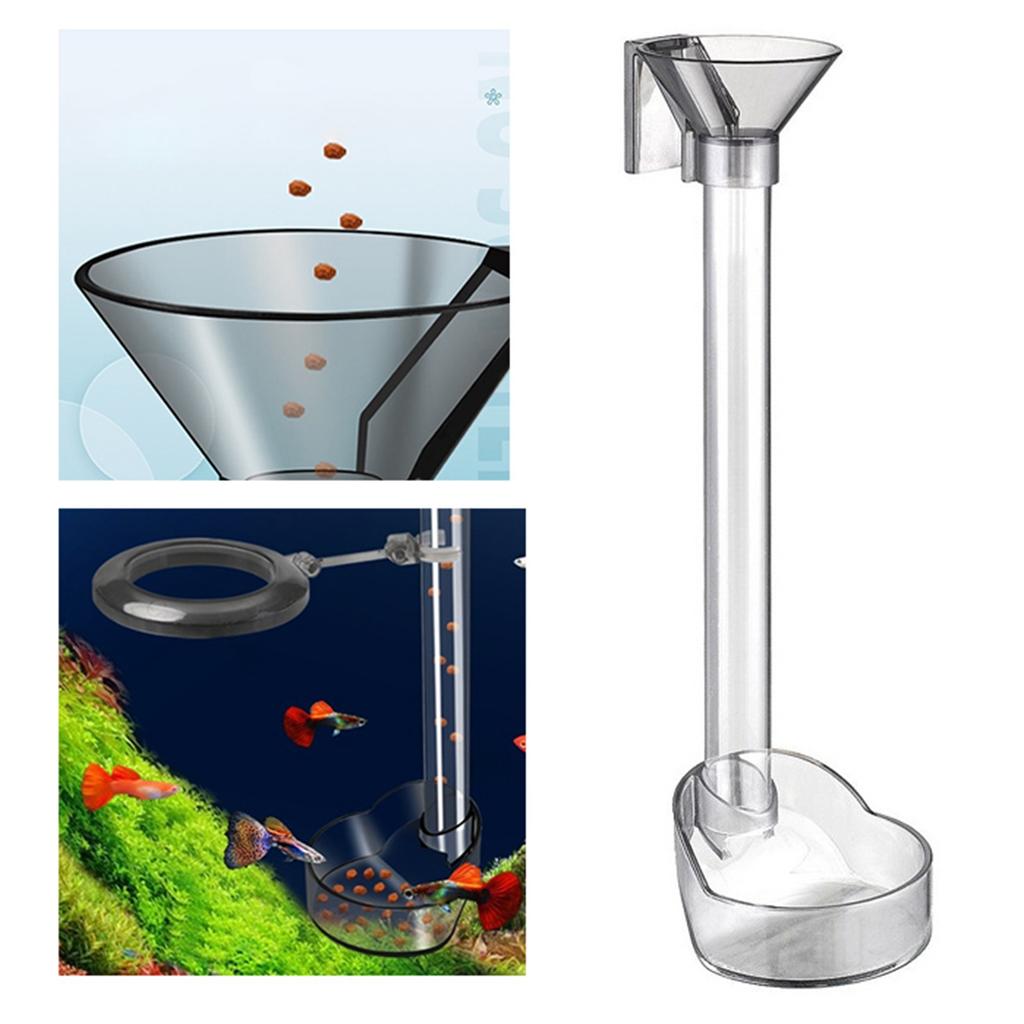 Fish Shrimp Feeder Tube Acrylic Directional Feeding Wall Hanging Aquarium Feeding Tube for Aquarium
