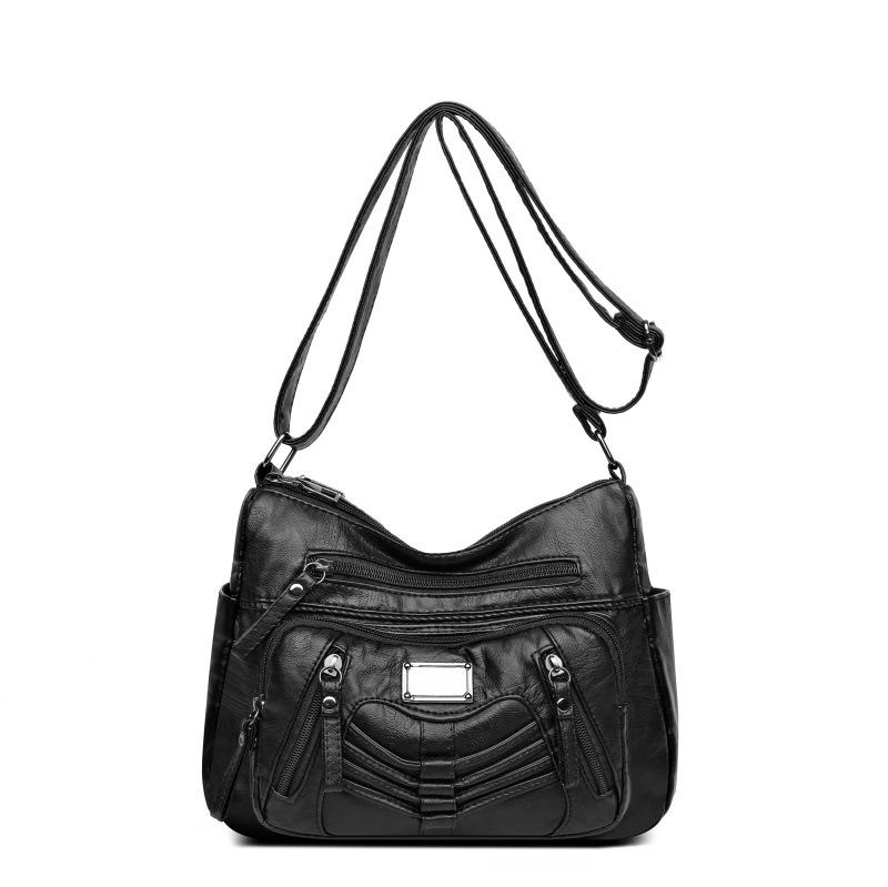 Fashion Trend Four Seasons Soft Leather Multi-layer Multi-pocket Car Sewing Multi-layer Single Shoulder Crossbody Bag Women's Bag