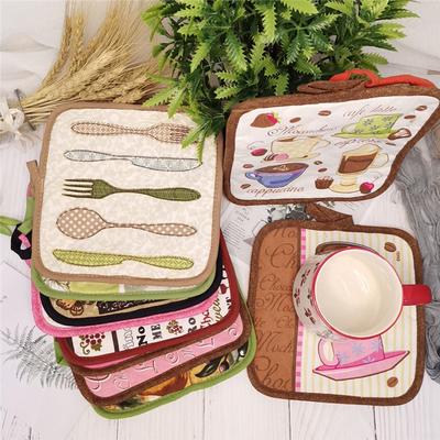 1Pc 20x20cm Square Retro Printed Cotton Anti-Scald Heat-Resistant Insulation Pad Coaster Bowl Mat Table Placemat