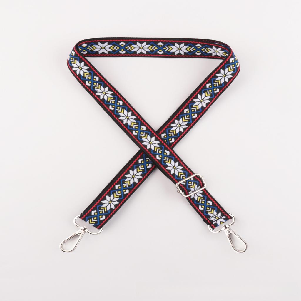 New Color Ethnic Style Jacquard Wide Strap Bag Accessories Bag Single Shoulder Crossbody Thickened Burden Reduction Long Strap