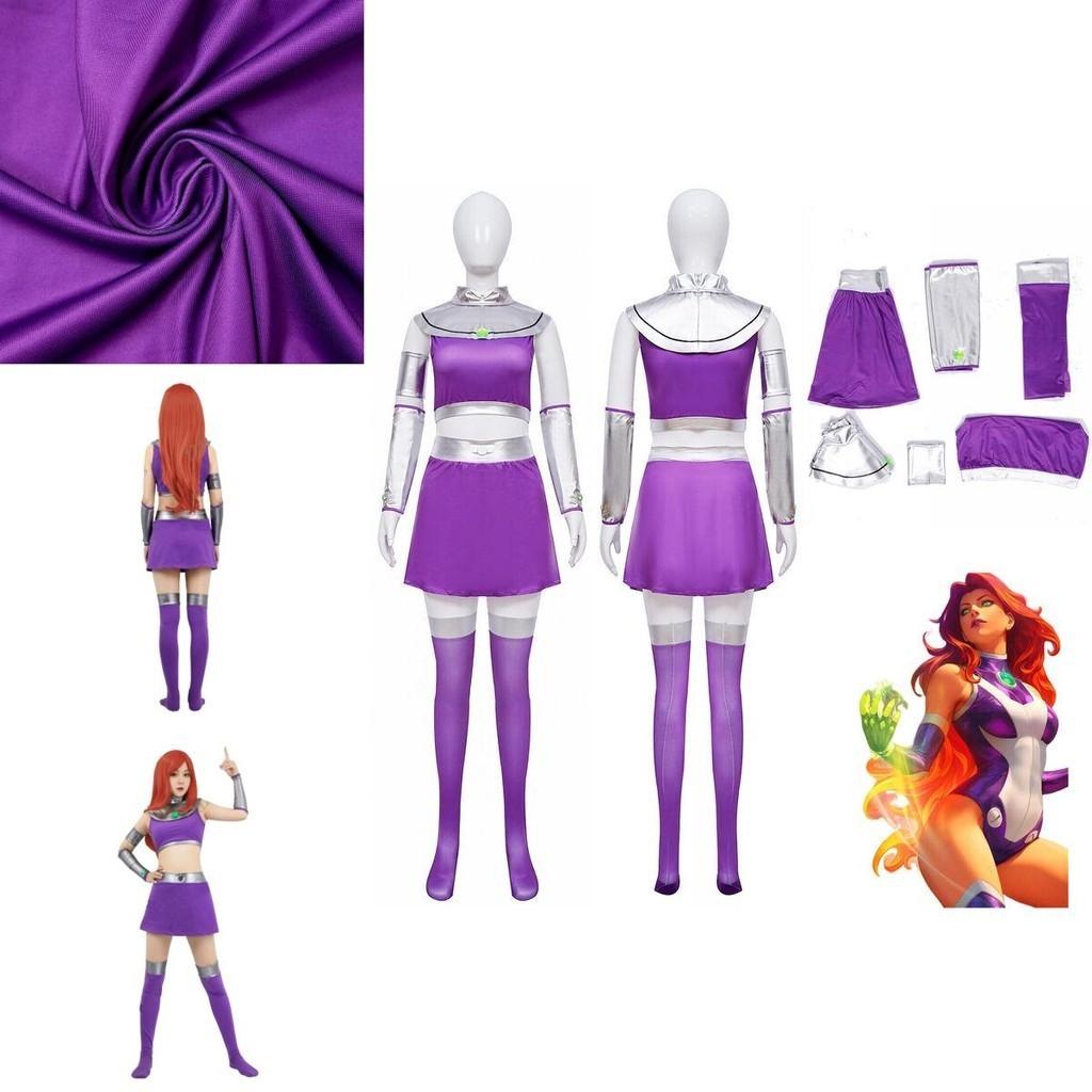 Lebendige Teen Titans Starfire Cosplay-Kostümperücke für Erwachsene, perfekt für Halloween, Maskenball und Comic Con