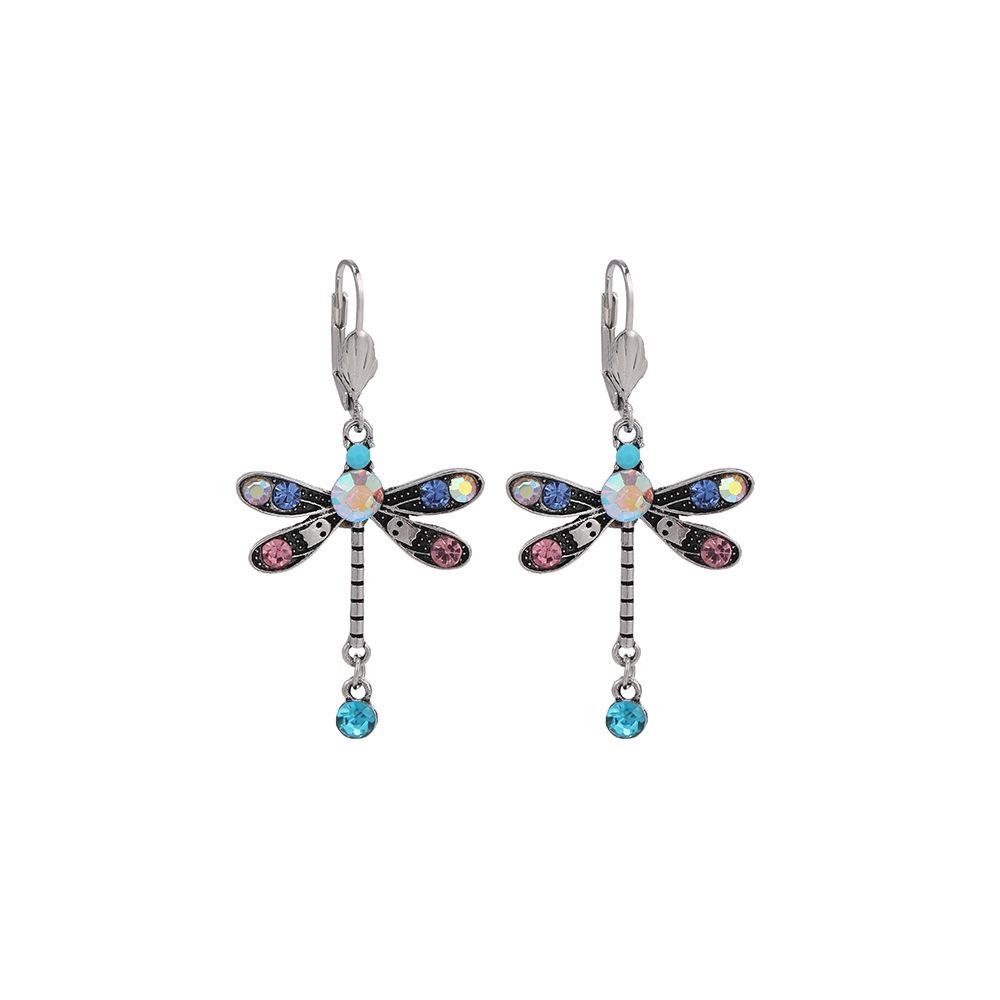 Colorful Dragonfly High-End Retro Earrings with European American Design