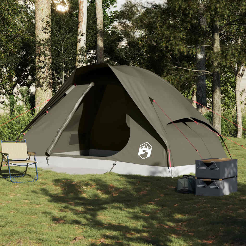 Vidaxl Family Tent, 6-Person, Brown, Green, Waterproof