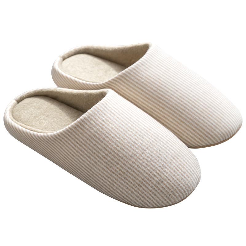 Japanischer Stil Home Silent Silent Hausschuhe Rutschfeste Home Plaid Paar Hausschuhe Büro Paar Vier Jahreszeiten Frauen