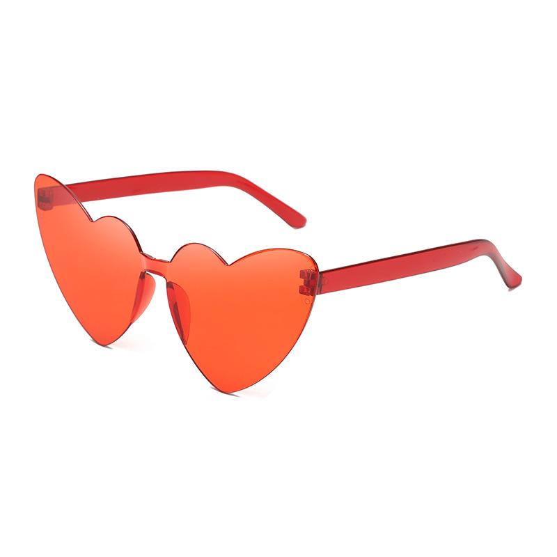 Thin peach heart sunglasses love sunglasses jelly color rimless heart type one-piece glasses candy color eyes