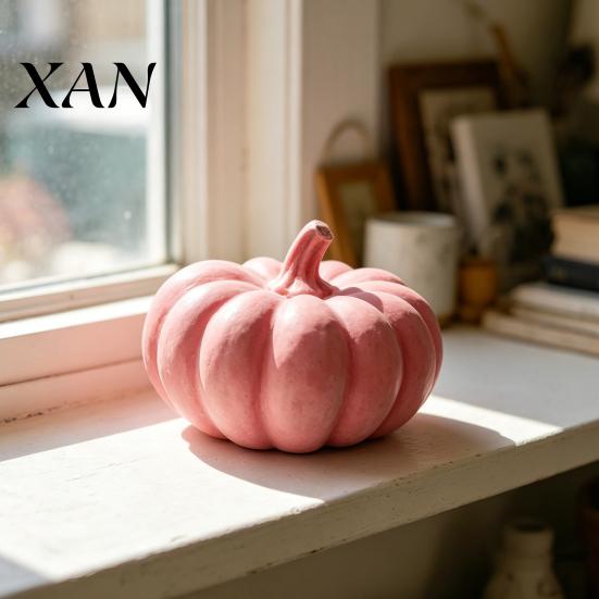 Simple Style Pumpkin Decoration Halloween Ornaments, Resin Delicate Texture Stable Sculpture, Spotted Ornament Textured Accents, for TV Cabinet