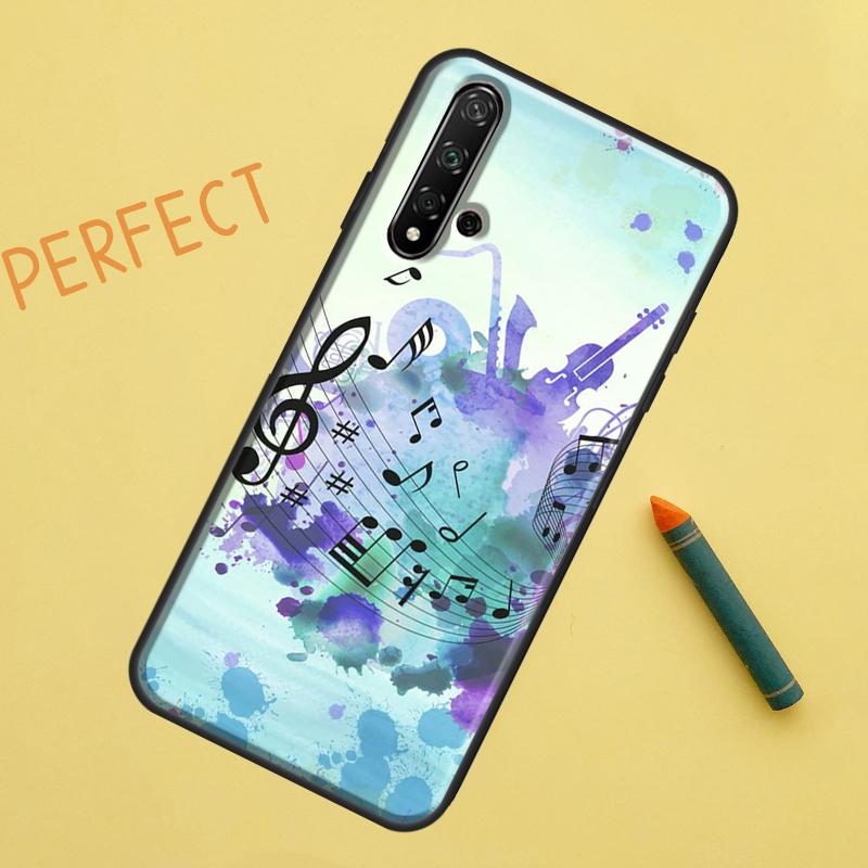 Musical Music Note For Huawei Nova Y91 Y70 Y72 Y73 Y60 Y90 Y61 8i 7i 11i 12i 12s 9 10 SE P20 P30 P40 Lite Case
