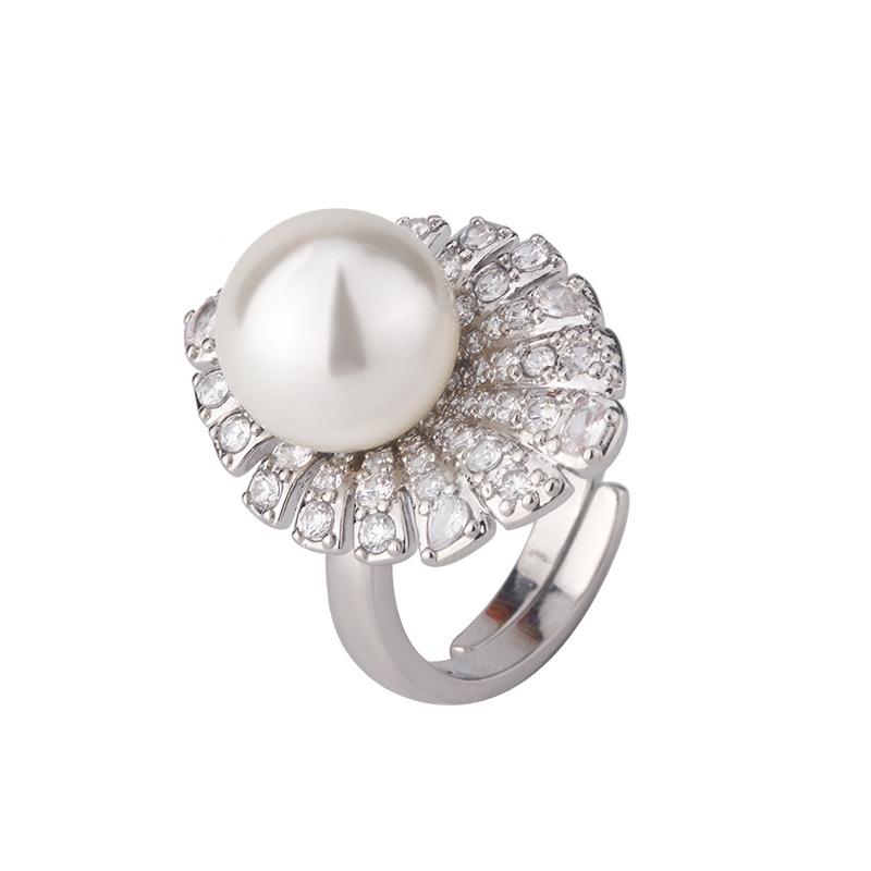 Jewelry Copper Bottom Gold-Plated White Pearl Simple Set 14-12Mm