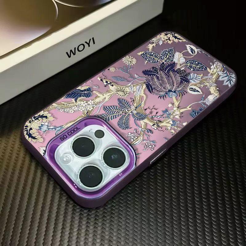 Purple Floral Bamboo Ladder Phone Case for iPhone 11-14
