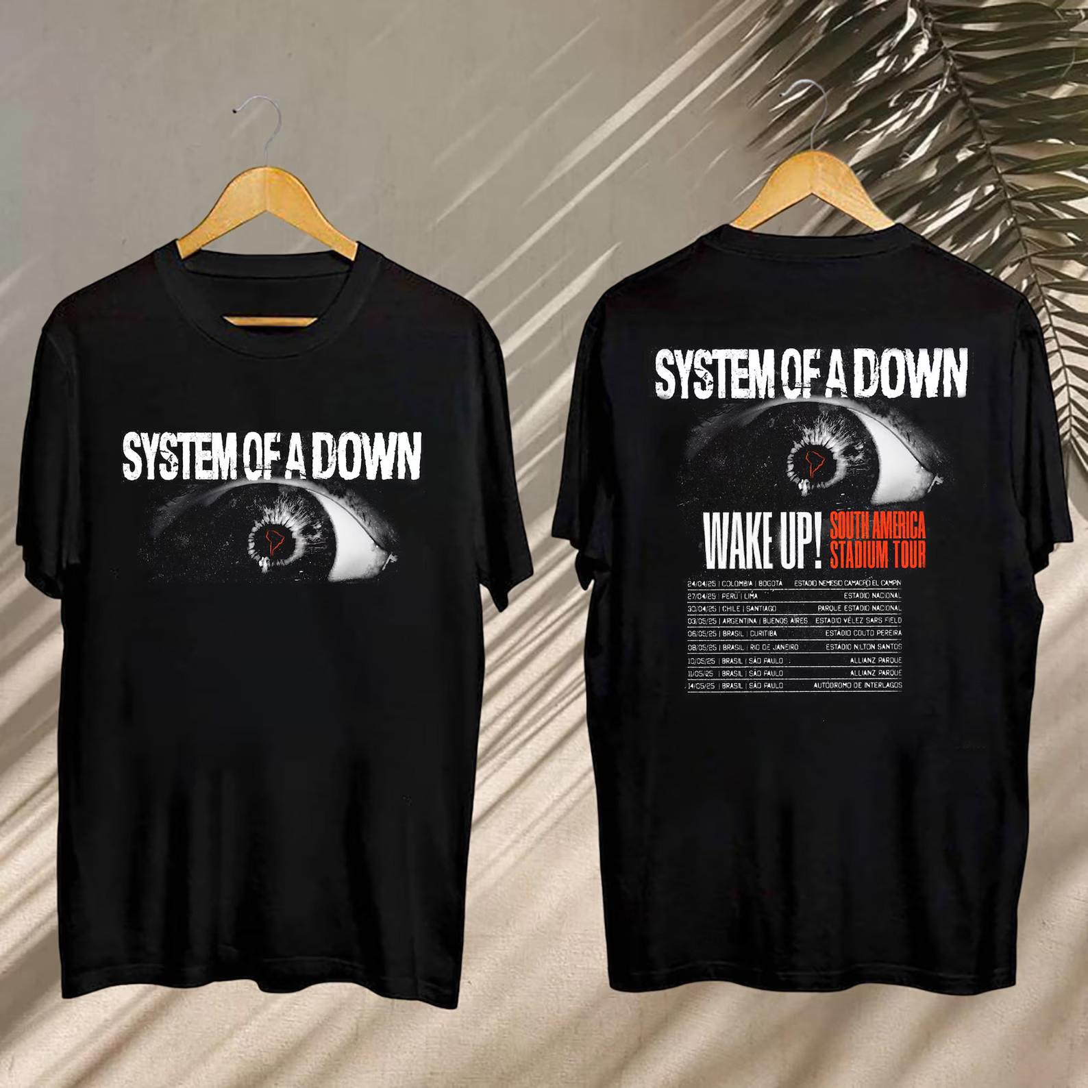 2025 Тур System Of A Down Футболка для фанатов 2XL