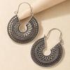 Tocona Ethnischer Indischer Stammes Schnitzerei Mandala Blume Hängende Ohrringe für Damen Vintage Boho Silberfarbene Ohrringe Brincos 5673