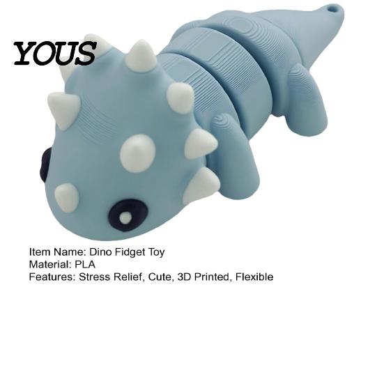 Dinosaur Stress Relief Toy 3D Printed Fidget Toy, Cute Articulated Flexible Figurine, Dino Movable Mini Animal Sensory for Kids, Adults