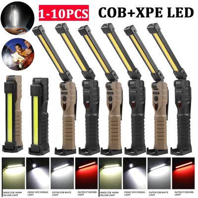 Faretto di emergenza a LED COB Lampada da lavoro pieghevole Magnete potente Luce potente Torcia di emergenza Tipo C Lampada di servizio per auto