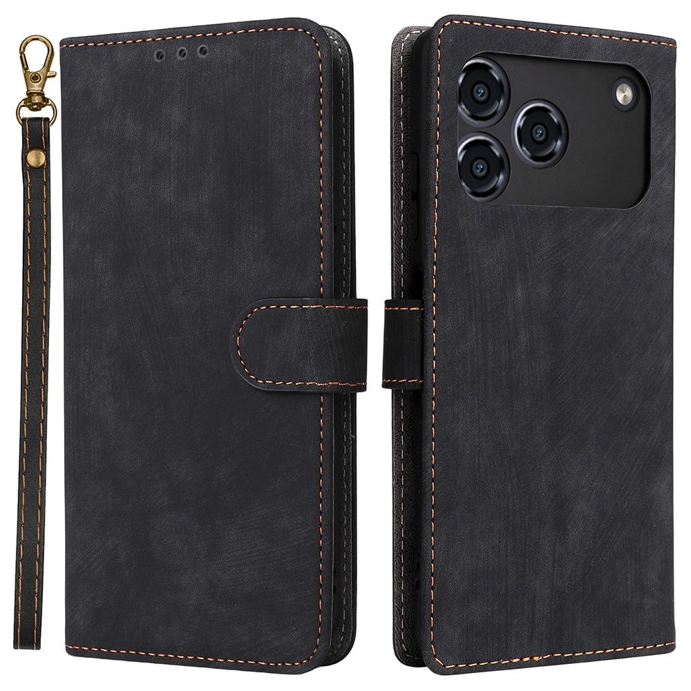 Para ZTE Blade A76 5G Capa Carteira Bloqueio RFID Couro PU Capa de Telefone Suporte com Alça