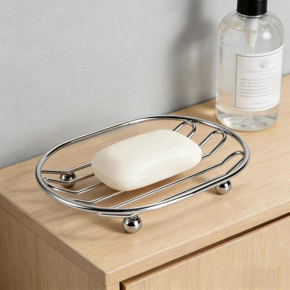 Metal Soap Dish Drainage Rack Rust Resistant Bathroom Shower Soap Holder Bathroom Accessories Minimalist Style Home Decoration