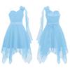 Girls One Shoulder Sleeveless Flower Girl Dress Kids Ruched Applique Pageant Wedding Bridesmaid Dresses