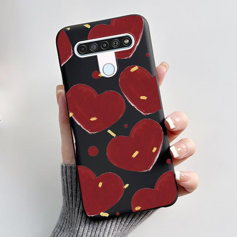 Cute Case For LG Q61 Capa For LG K61 Coque For LG Q70 Fundas Printing Shell Protective Cover Soft Silicone Cartoon Black Casing