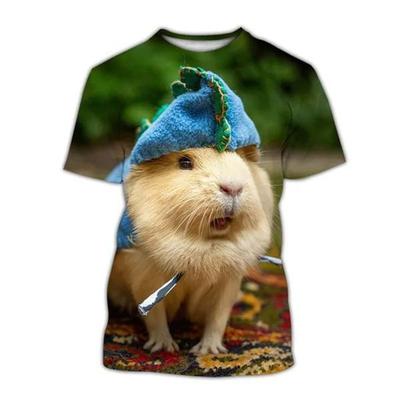 Mode 3D-geprint cavia T-shirt voor heren Korte mouwen schattig dieren T-shirt Zomertops T-shirts Heren Streetwear Kleding