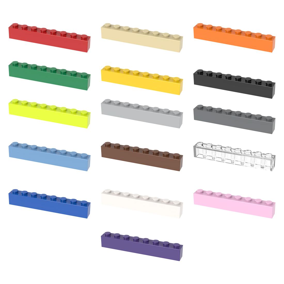 

[FunBrick] 10/30/50PCS Thick bricks 1x8 Dots 1*8 Dots Educational Toy Creative Play DIY Assembling Bricks Works with with 3008 Timeless 10PCS