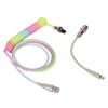 Gaming Keyboard Cable Gradient Color RGB Luminous Custom Mechanical Keyboard Retractable USB C Coiled Spring Cable Type