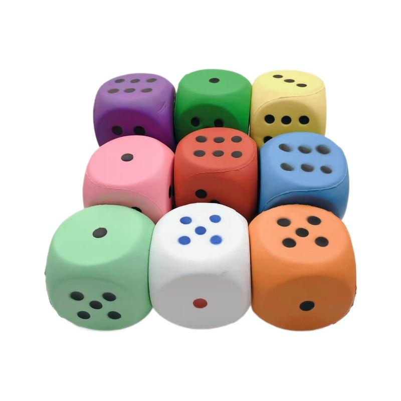 Große Weiche Würfel, Abgerundete Ecken Farbige Punkte PU-Material, Squeeze Stressabbau Unterhaltungsspiel Brettspiel Lehrwerkzeug Spielzeug, Große Würfel