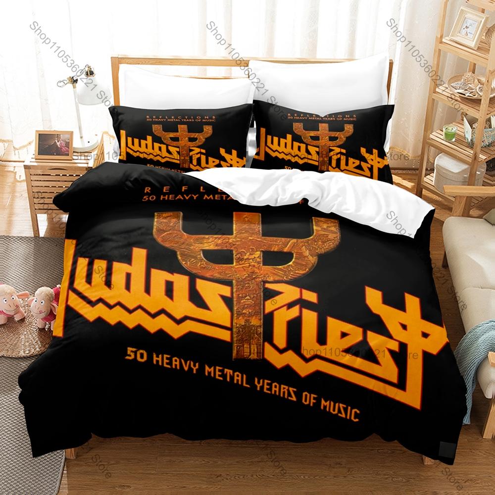 Dark Vintage Judas Priest Album Cover Print Duvet Cover + 2 Pillowcases Twin Full Queen King Rock Bedding Set