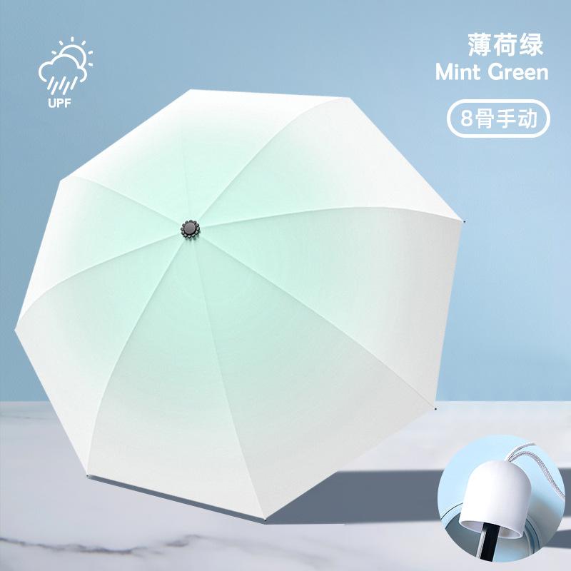 

Постепенное изменение цвета, свежий автоматический 20-спицевой утолщенный виниловый солнцезащитный зонт, солнцезащитный и с защитой от УФ-лучей, с передовым ощущением погоды и дождя