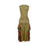 European & American Women's Sleeveless Striped Ruffle Print Dress