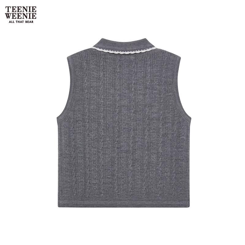 Teenie Weenie Women's Bear Letter Polo Knit Top