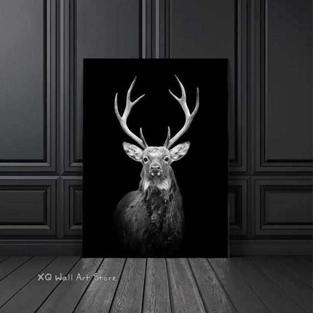 Black White Animals Art Canvas Paintings On The Wall Lion Tiger Elephant Posters and Prints Wall For Living Room Home Frameless