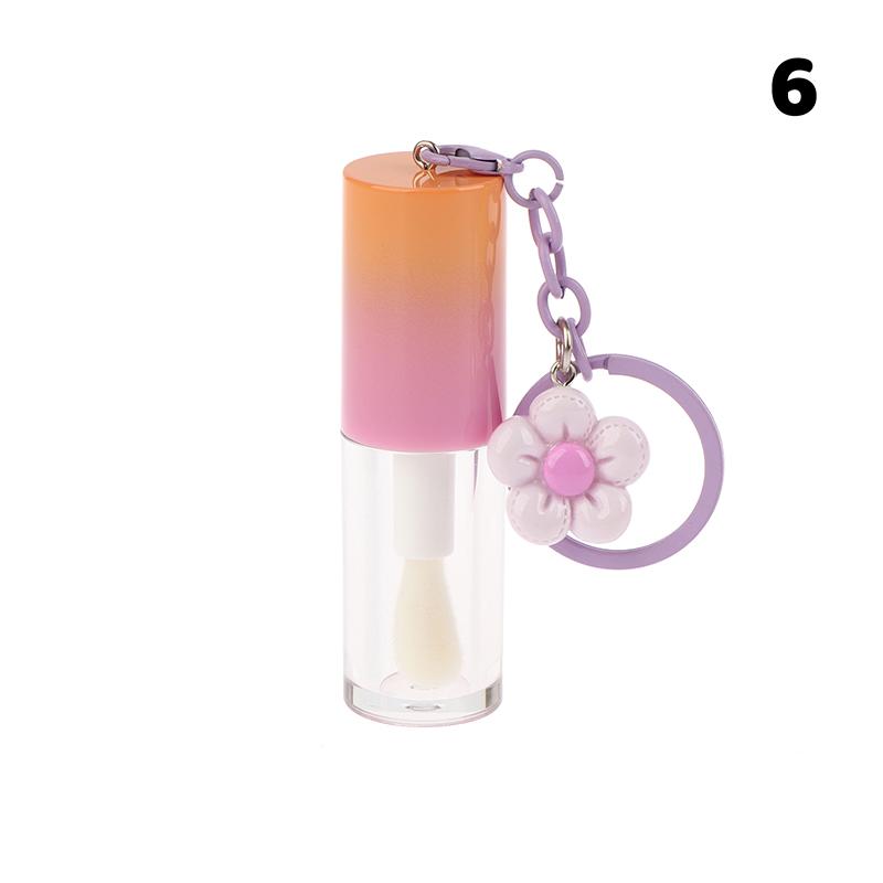 Flacone Glassa Labbra con Portachiavi Gradiente Vuoto Tubo Lucidalabbra Contenitore Liquido Ricaricabile Flacone Campione Lucidalabbra