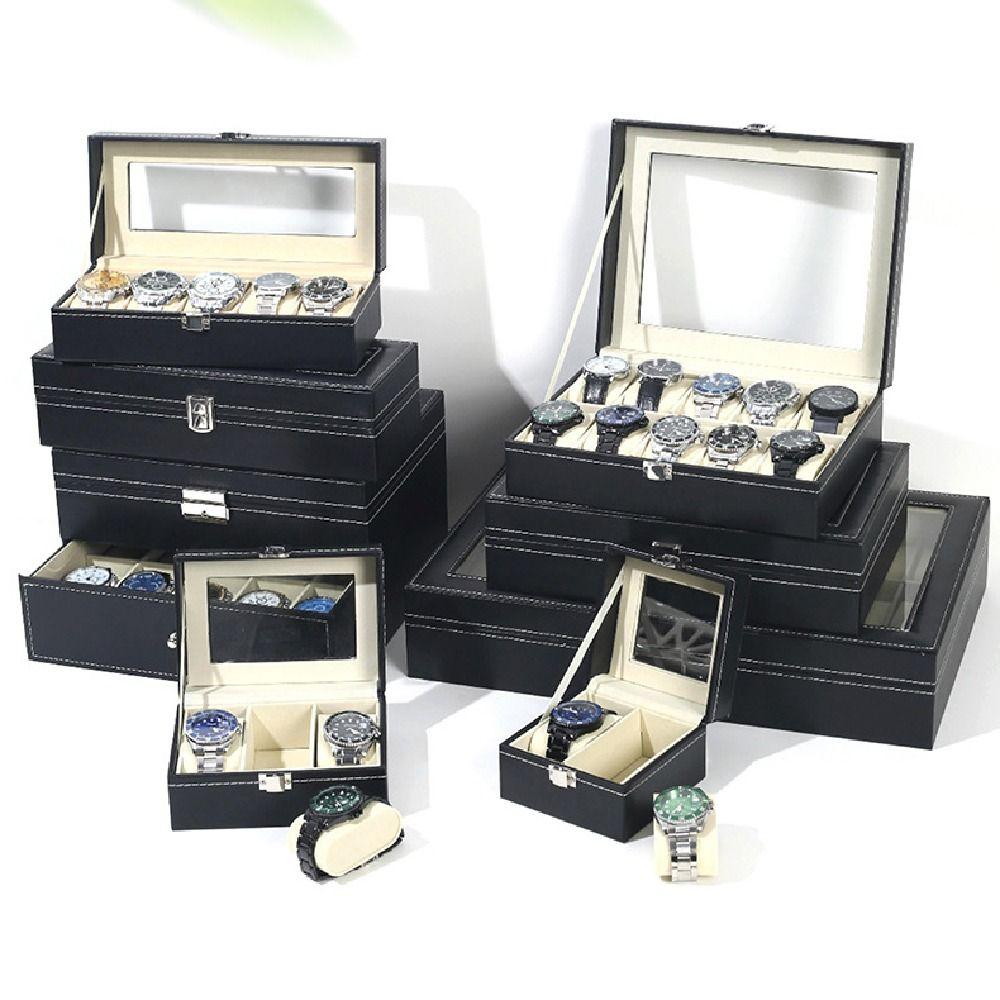 Lockable Jewelry Box Removable Watch Pillows Watch Organizer Fashion Watch Display Box  Women