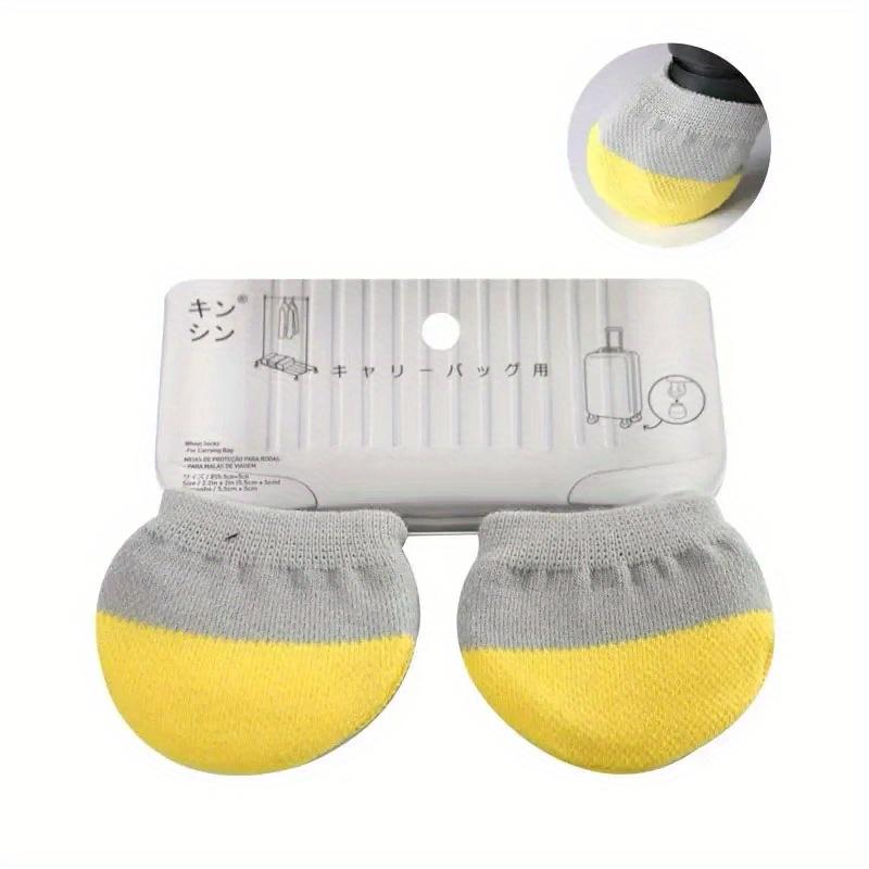 

4 Pcs/Set Luggage Wheel Cover Multi Purpose Knit Wheel Cover Can Be Used for Luggage Wheels Round Door Handles Office жовтий