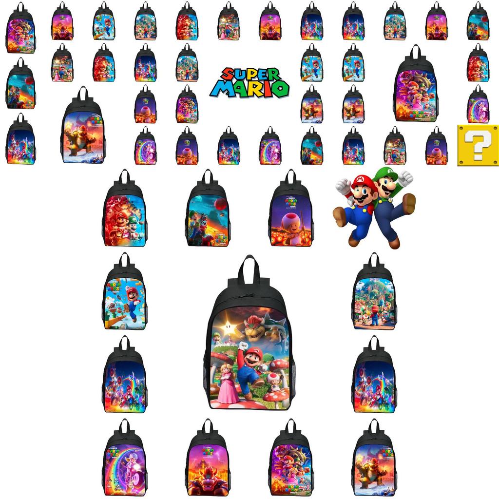 Super Mario Children's Backpack 16-inch Cute And Functional Oxford Fabric Custom Design