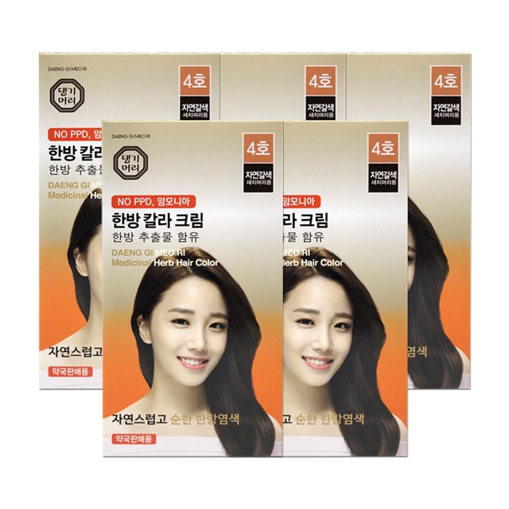 Haeho Daenggi Meori Hair Dye Herbal Color Cream Natural Brown 3 pcs 10 pcs