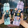1PC Folk Art Floral Horse 750ml Color Plastic Sports Water Bottle Leakproof Flip Straw Lid Suitable for Sports Office Home Use