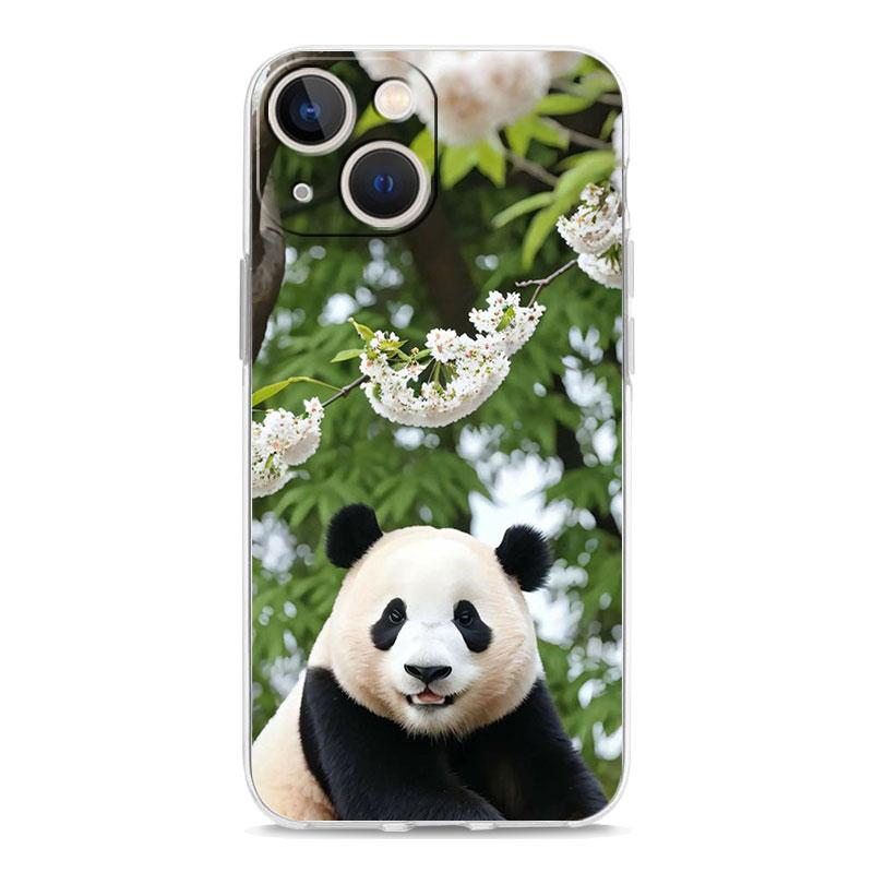 Phone Case For iPhone 15 14 13 12 Mini 11 Pro Max XS X XR 7 8 Plus Clear Shockproof Silicone TPU Cover Fubao panda