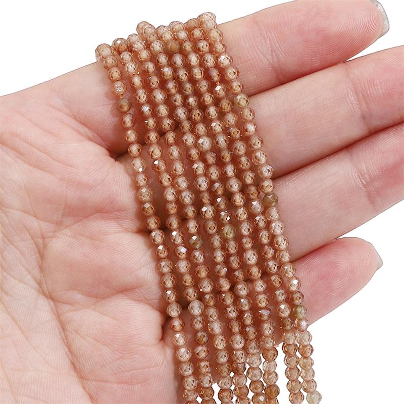 

3 мм 120 шт./пакет натуральный многоцветный циркон граненые круглые бусины для изготовления ювелирных изделий своими руками браслет серьги 3mm 120pcs светло-коричневого