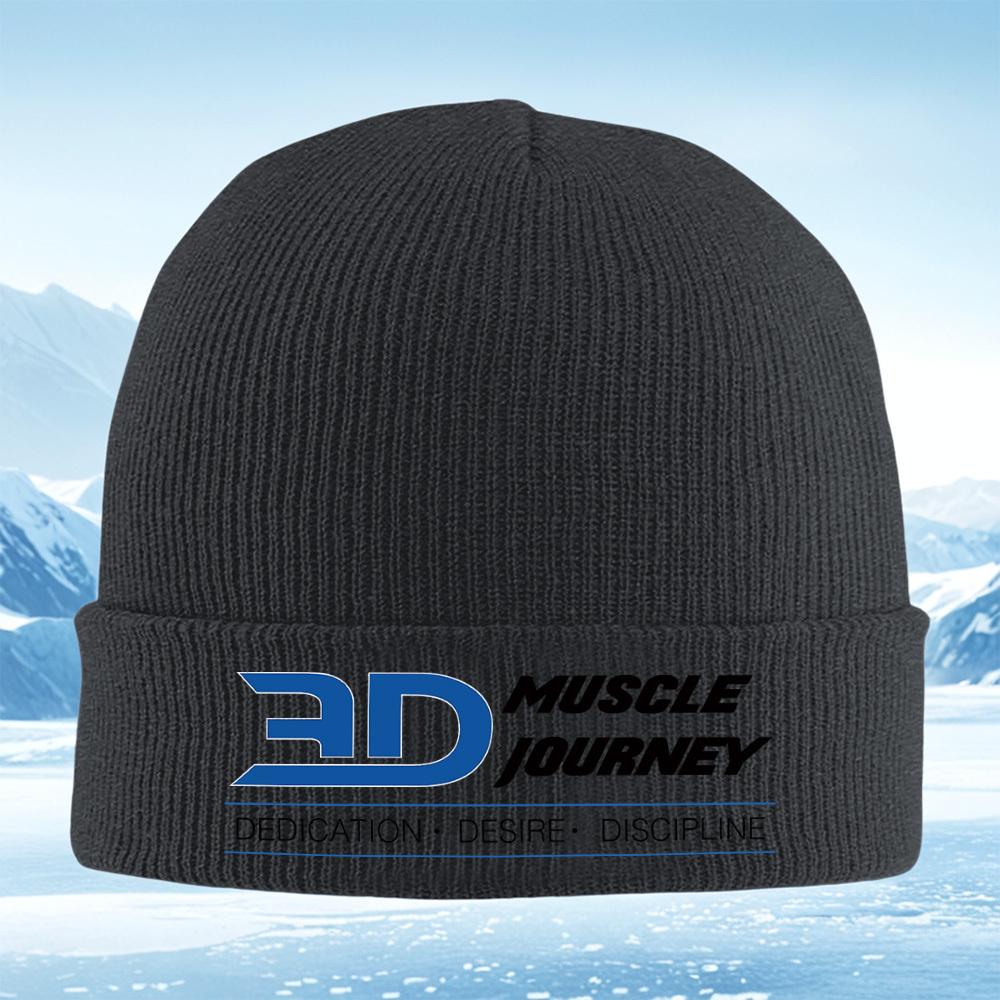 Blue bold letterslogo design Men Women Unisex Knitted Hat Beanie Pullover Cap Winter Thermal Warm Christmas Outdoor Cycling Hik