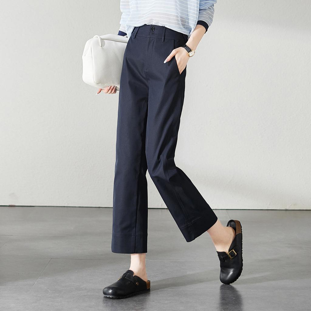 Two Button Casual Straight Leg Pants for Women In Autumn 2025, Fashionable and Versatile, Slimming and Smoking Pipe Pants