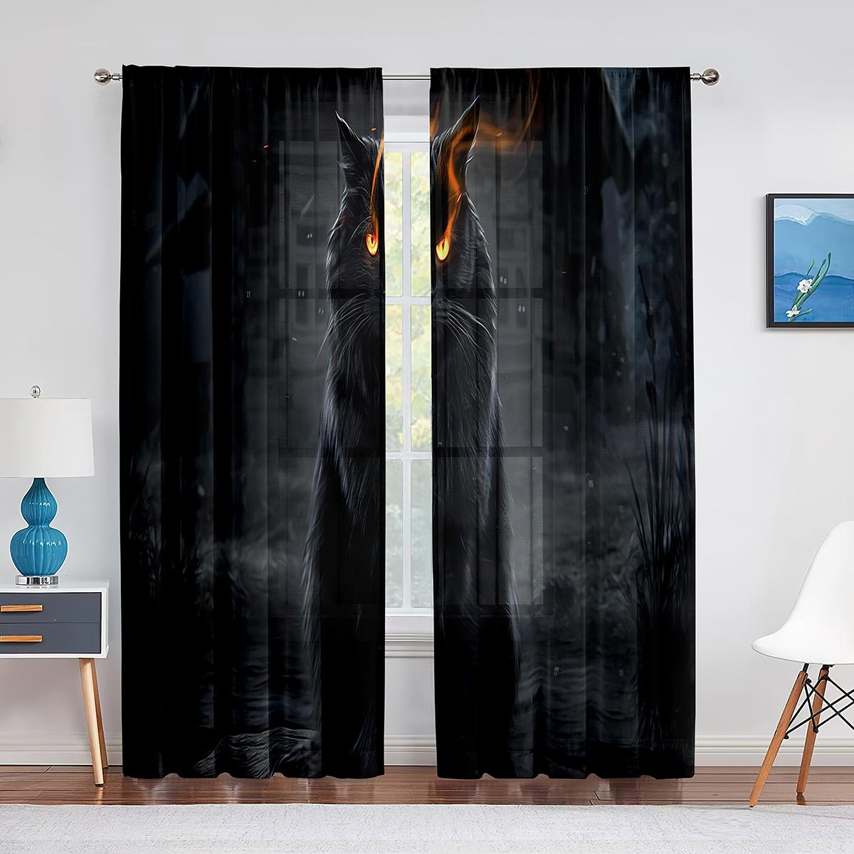 Прозрачная вуаль с милым черным котом — фото 15