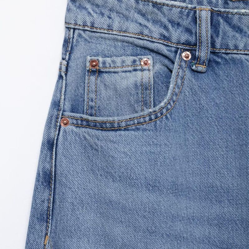 Kaslead New Arrival Women's Clothing Fashion Style Perforated Hole Decoration Loose Mid Waist Denim 8197021400